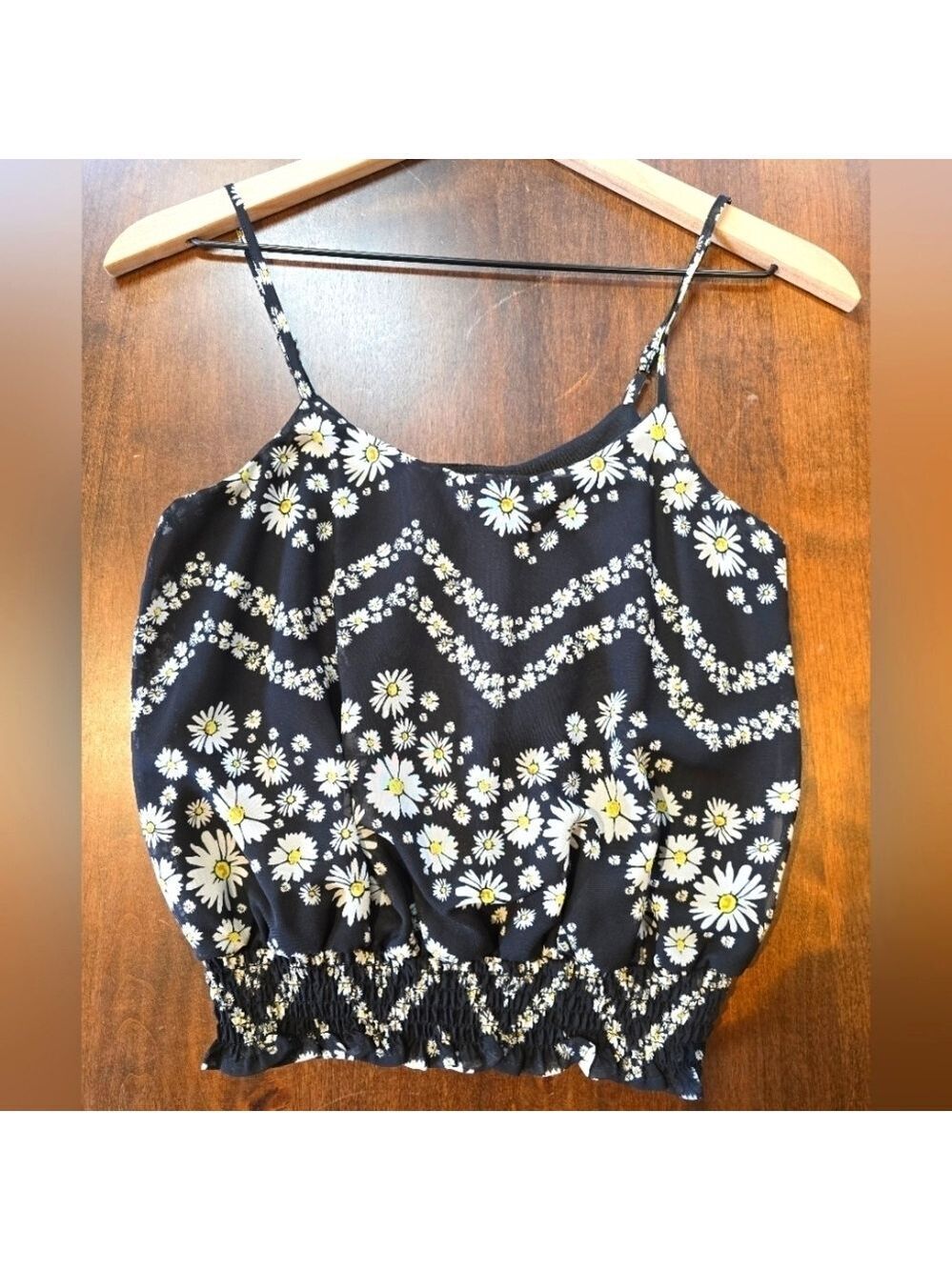 Love Fire Black and White Floral Camisole